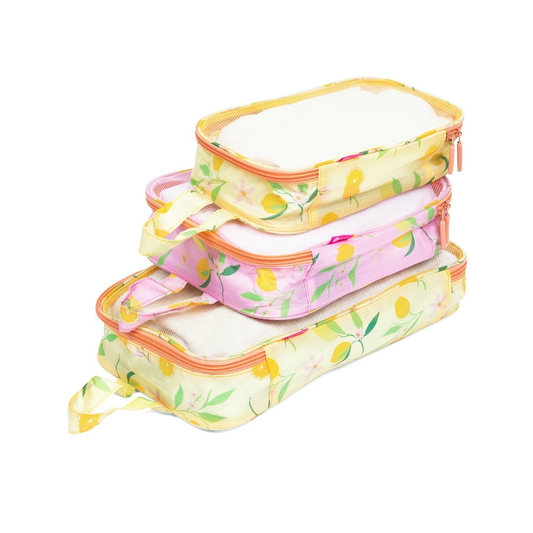 Miamica Travel Packing Cubes Set of Yellow Lemon