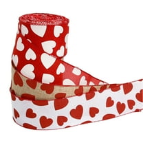 3 Rolls Valentines Day Ribbon Valentine Ribbon Wired Valentines Ribbons Wire Ribbon Valentines Ribbon