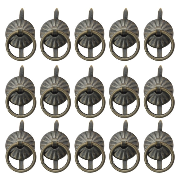 Mian 50pcs Small Sun Shaped Pull Grip Vintage Decorative Pull Handle Metal Knob for Door Drawer（Bronze）