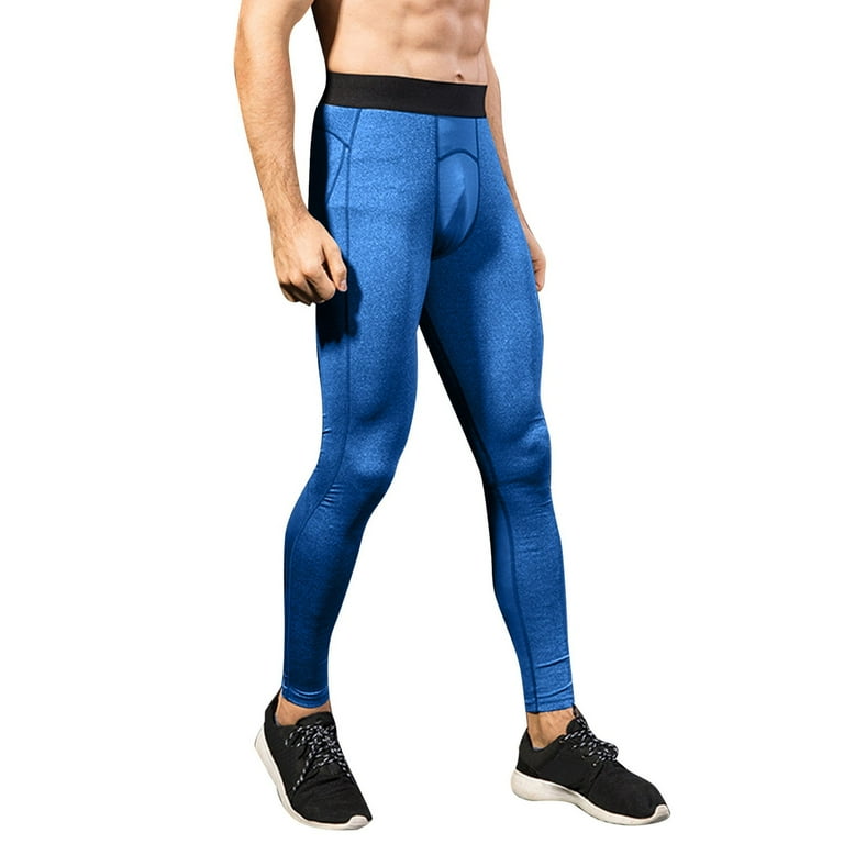 MianXian Men s Solid Color Sport Legging Gym Pants Size XS 2XL Blue Men s Sports and Fitness Training Tights High Elasticity Quick Drying and Perspiration Leggings and Trousers Walmart