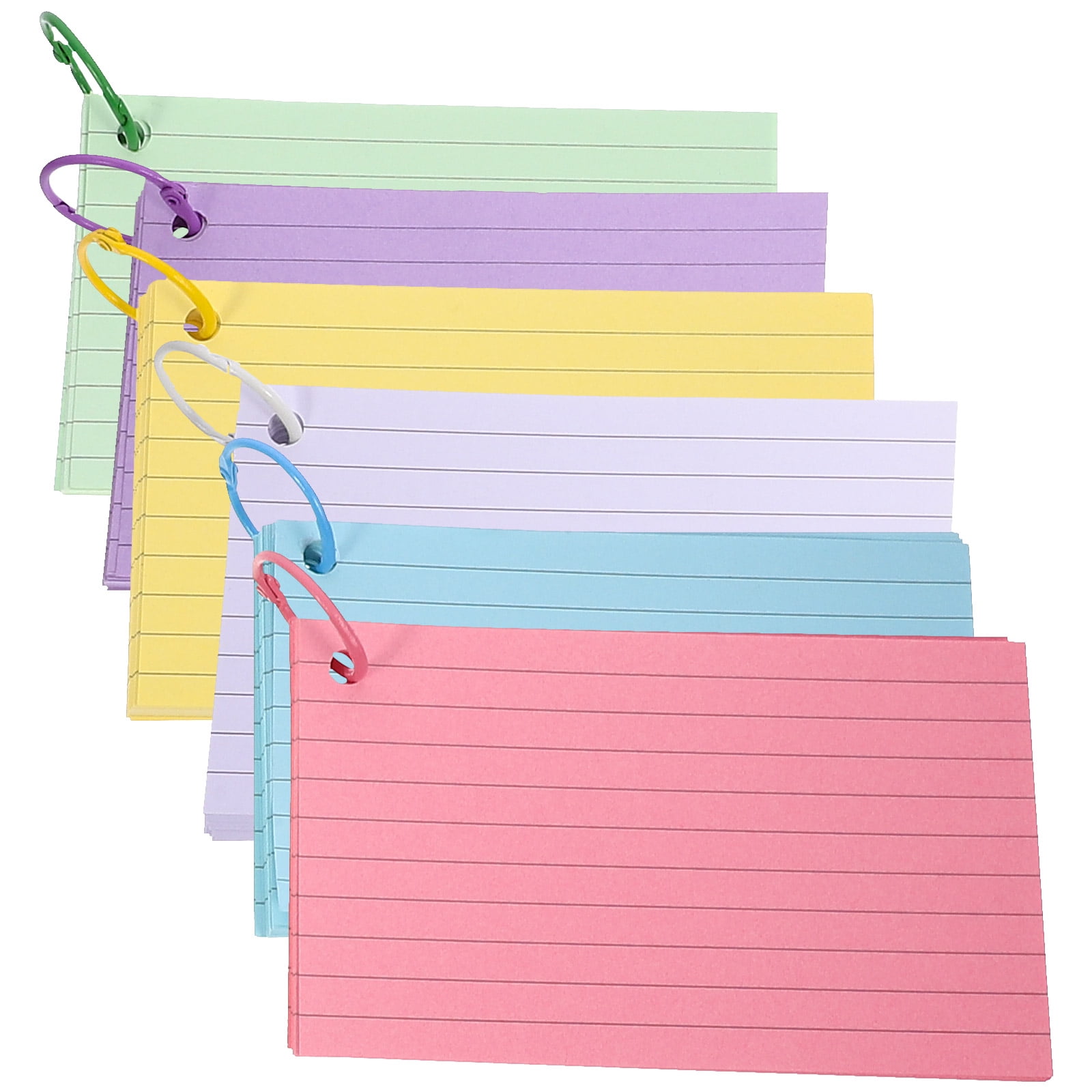 Miangastore 1 Set Index Cards with Holes Punched Flash Cards with Rings Studying Note Cards for
