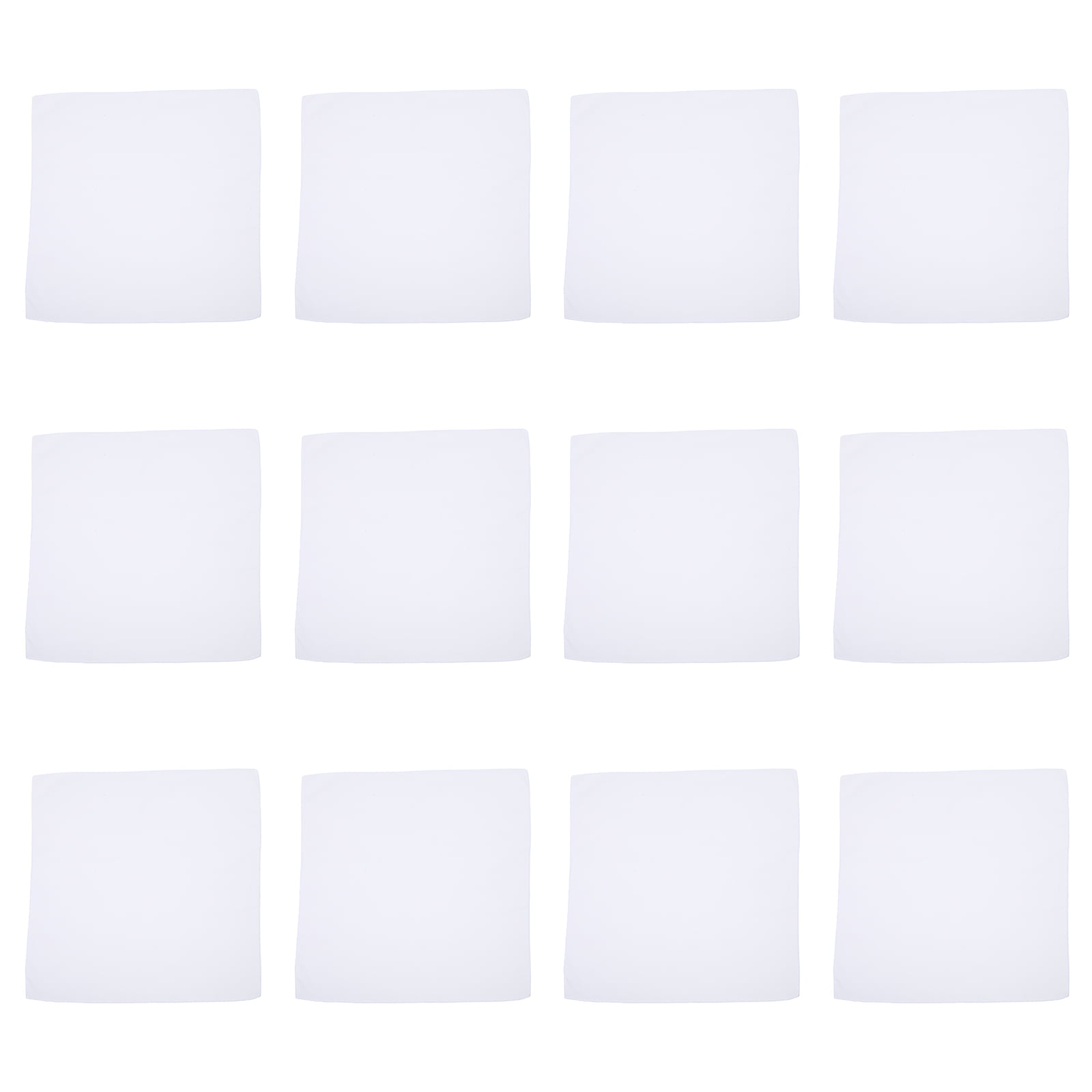 Miangastore 12 White Cotton Handkerchiefs Pocket Square Mens Hankies