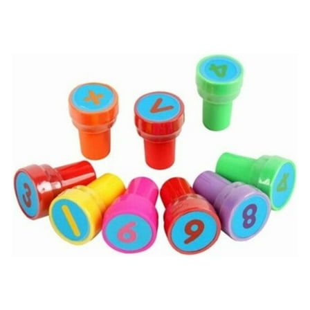 Miangastore 26pcs Number Math Self-Inking Stamps for Kids Teacher Learning Toys