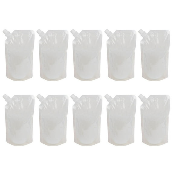 Miangastore 50 Clear Drink Pouches with Straws - 250ml
