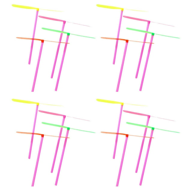 Miangastore 50 Plastic Dragonfly Flying Toys Party Favors Spinning Helicopter UFO Saucers