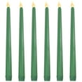 Miangastore 6 Green LED Taper Candles Battery Operated Flameless