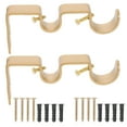 Miangastore Double Curtain Rod Brackets 2 Sets Golden Holders
