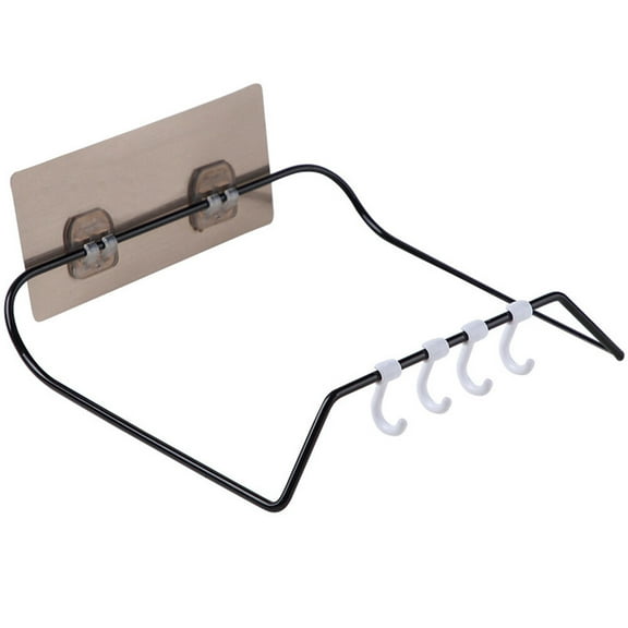 Miangastore Wall-Mounted Dish Rack with Hanging Hook for Kitchen & Bathroom in Black