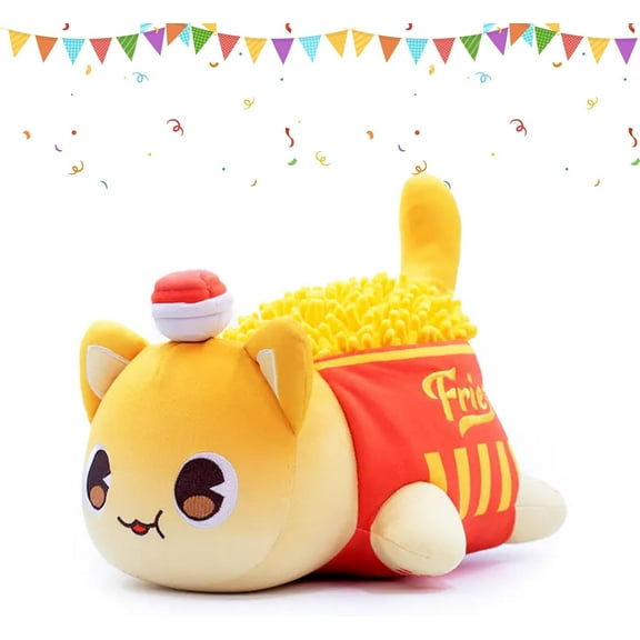 Miaobe Lovely 20 Cm French Fries Cat Stuffed Animals Plush Toy,Cute Cat Cartoon Figure Plush Gift Kids Birthday Present