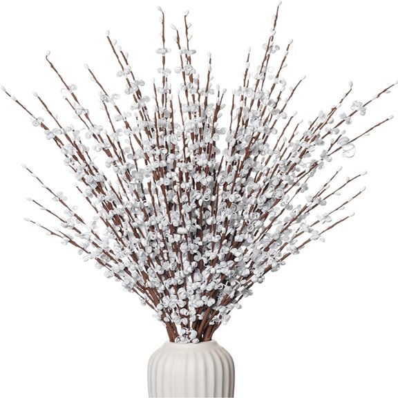 Miaocao 10Pcs Long Stem Flowers Artificial, 29.5"/75cm Faux Flower with Mini Berry Bouquet, Tall Fake Jasmine for Wedding Party DIY Floral Art Arrangements Festive Home Entrance Decor