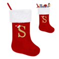 thumbnail image 1 of Miaocao 18.11in Initial Stocking Christmas for Family Kids, Embroidered Letter Red Velvet Monogrammed Christmas Stocking for Christmas Pendant Home Hanging Ornaments Party Decoration Xmas Stocking, 1 of 5