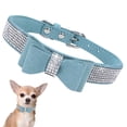 thumbnail image 1 of Miaocao 1Pack Small Dog Collars for Female Dogs, Cute Bling Rhinestone Crystal with Bow Tie Glitter Diamond Bowtie Puppy Collars for XXS XS Small Medium Large Pet Girls Dogs Cats, Pink S, 1 of 6
