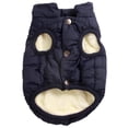 thumbnail image 1 of Miaocao 2 Layers Fleece Lined Warm Dog Jacket for Puppy Winter Cold Weather,Soft Windproof Small Dog Coat,Blue S, 1 of 9