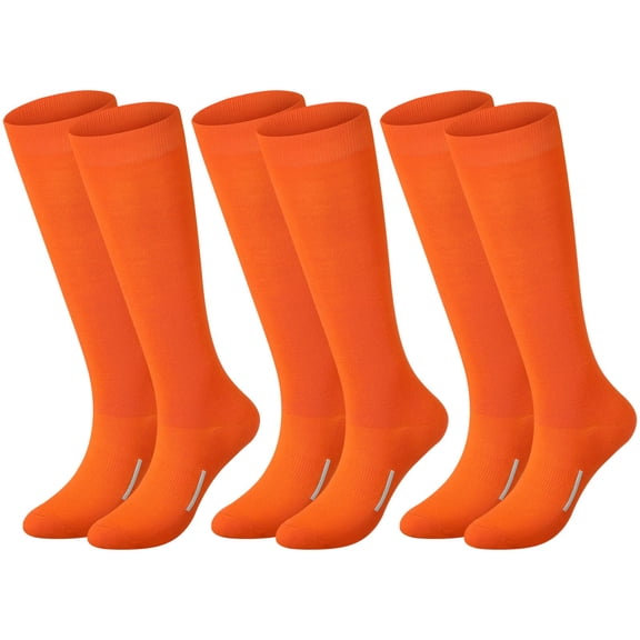 Miaocao 3 Pairs Baseball Socks Bulk Softball Sock Youth High Long Tube Soccer Football Team Boys Girls Adults Sport Sock