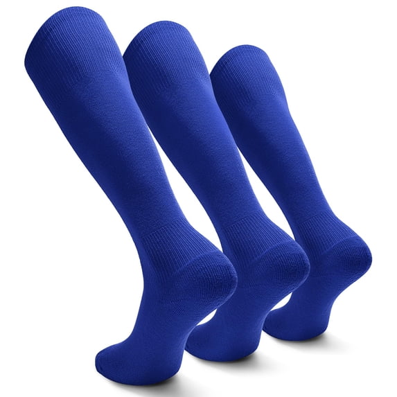 Miaocao 3 Pairs Soccer Baseball Softball Socks for Kids Youth Adults – Over the Calf Athletic Sports Football Socks