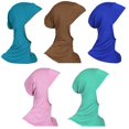 thumbnail image 1 of Miaocao 5 Pack Womens Muslim Mini Hijab Caps Solid Color Modal Islamic Neck Cover Under Scarf Head Wear Cap, 1 of 7