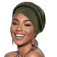 thumbnail image 1 of Miaocao African Women Turban Caps Beanie Twist Headscarf Pre Tied Double Braid Headwrap Hat, 1 of 9