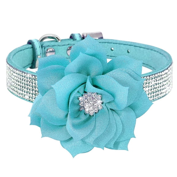 Miaocao Cute Dog Collar with Bling Rhinestone, Fancy Crystal Diamond Glitter Pretty Jewel Soft Cat Collars for Small Medium Large Breed Dogs Girl Female Pet Puppy Kitten Terrier