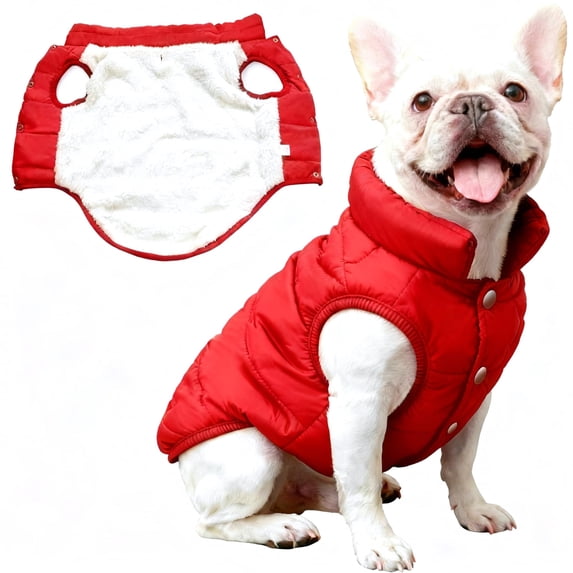 Miaocao Dog Jacket Waterproof Fleece Dogs Vest Small Dog Coats for Winter Cold Weather Warm Dogs Puffer Jacket Puppy Coat Blue Pet Jackets Cat Coats S