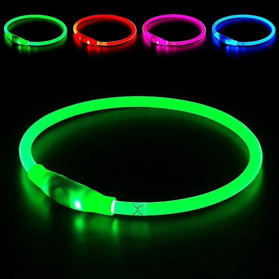 Miaocao Led Dog Collar, BSEEN USB Rechargeable Flash Dog Necklace Light, Pet Safety Collar Makes Your Beloved Dogs Be Seen at Night for Small Medium Large Dogs