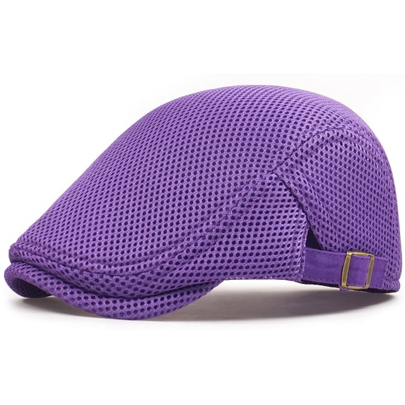 Miaocao Men's Mesh Cap Breathable Summer Newsboy Hat Adjustable Beret Ivy Cap Irish Cabbie Driving Hunting Hats