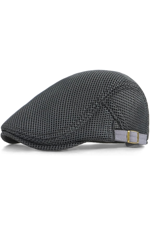 Men's Mesh Cap Breathable Summer Newsboy Hat Adjustable Beret Ivy Cap Irish Cabbie Driving Hunting Hats
