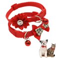 thumbnail image 1 of Miaocao Pink Dog Collar with Bell, 2-Pack Bowtie Puppy Collar with Bells for Girls Floral Kitten Cat Collars for Tiny Little XXS XS XSmall Extra Small Breed Pets Dogs Female, X-Small, 1 of 6