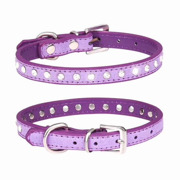 Miaocao Pink Rhinestone Dog Collars for Small Dogs, Pretty Bling Diamond Puppy Collar Crystal Sparkly Glitter Jewel Girls Cat Collars for XXS Xs Small Medium Pet Female Dogs Kitten