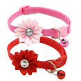 thumbnail image 1 of Miaocao Puppy Collar with Bell and Flower, 2 Pack XS Dog Collars with Bell and Floral Girl Cute for XXS XS Extra Small Female Dogs Cats Tiny Pets Little Kitten Yorkie Chihuahua Pink Purple, 1 of 7