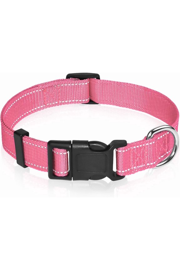 Reflective Dog Collar for Medium Large Small XS XL Extra Small Dogs, Nylon Adjustable Puppy Collar
