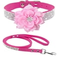 thumbnail image 1 of Miaocao Rhinestone Dog Collar and Leash Set, Soft Suede Leather Pet Collar with Bling Crystal Studs Multiple styles and colors, 1 of 7