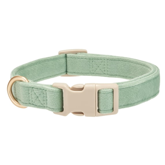 Miaocao Soft Corduroy Dog Collar,Adjustable Pet Collar with Quick Release Buckle & Gold D-Ring for Medium Dogs