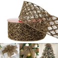 thumbnail image 1 of Miaocao White Glitter Ribbon for Christmas Tree 2-1/2" Diamond Mesh Wired Christmas Ribbon for Tree Decorations, Gift Wrapping, Bows, Wreath Supplies, Garlands- Continuous 10 Yards, 1 of 9