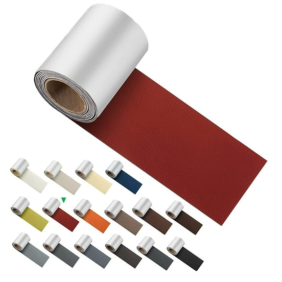 Miaochuan 3 x 60 Inch Self Adhesive Leather Repair Patch Tape, and Leather Repair Kit for Couches, Furniture, Car Seat, Boat Seat, Sofa, Upholstery, Chair, Interior(Dark Red)
