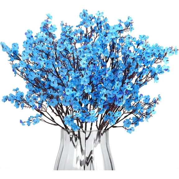 Miaochuan 8 Bundles Babys Breath Artificial Flowers,Fall Flowers Artificial for Vase Home,Office,Wedding,Indoor,Outdoor Table Decorations Decor (Blue)