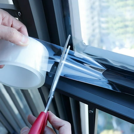 Miaochuan Transparent Window Weather Sealing Tape, 2 Inch x 33 FT Weather Stripping Residue-Free Clear Window Insulation Caulk Tape for Doors, Windows, Shower Glass Gaps, Bathroom