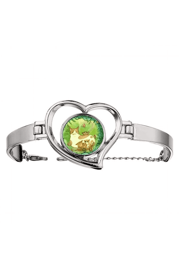 Miaoji Painting Cat Faly Fantasy Bracelet Heart Jewelry Wire Bangle
