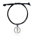 thumbnail image 1 of Miaoji Painting Cat Meganekko Girl Bracelet Leather Rope Wristband Black Jewelry, 1 of 4