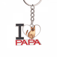 thumbnail image 1 of Miaoji Painting Watercolor Cat Siamese Keychain Metal Keyring Holder Love PAPA Father, 1 of 3