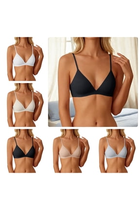 1 Pcs Women's Comfy Wireless Triangle Bralette, Bras for Women Plunge Unlined Seamless Everyday Bras No Underwire Pull-On T-Shirt Bra