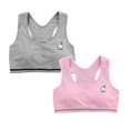 thumbnail image 1 of Miaoju 2 PCS Seamless Training Bras for Girls 10-16, Soft Removable Padding | No-Show Sport Bra, Gentle on Sensitive Skin, Pull-On Design, Stretch Comfort for School & Active Days, 1 of 6