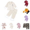 thumbnail image 1 of Miaoju Big Cotton Halloween Pajamas Front Ghost Print Long Sleeve Top Pants Pajama Set Comfortable 2 Piece Nightwear 2 Piece Loungewear, 1 of 5