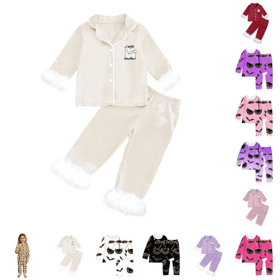 Miaoju Big Halloween Pajamas Top Graphic Print Long Sleeve Family Easter Outfits Matching Sets Cotton Sports Top 2 Piece Loungewear Nightwear Outfits