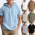 thumbnail image 1 of Miaoju Boys Button Down Shirt Short Sleeve Button Down Letter Print Short Sleeve Cute Summer Pullover Tops T-Shirts Infant To Big Kid, 1 of 6