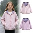 thumbnail image 1 of Miaoju Boys Girls Windbreaker Hooded Jacket Lightweight Packable Rain Coat Soft-Fabric for Comfort, with Pockets, Elastic Cuffs, Purple 3-4 Years, 1 of 9