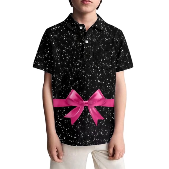 Miaoju Boys Polo Shirts Short Sleeve Ribbed Textured Polo Shirt Lightweight Casual Golf Shirts Collared T Shirt
