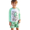 thumbnail image 1 of Miaoju Boys Rash Guard Set for Kids Boys Swim Set with Swim Trunks Long Sleeve Bathing Suits Size for 4-8 Years, 1 of 9