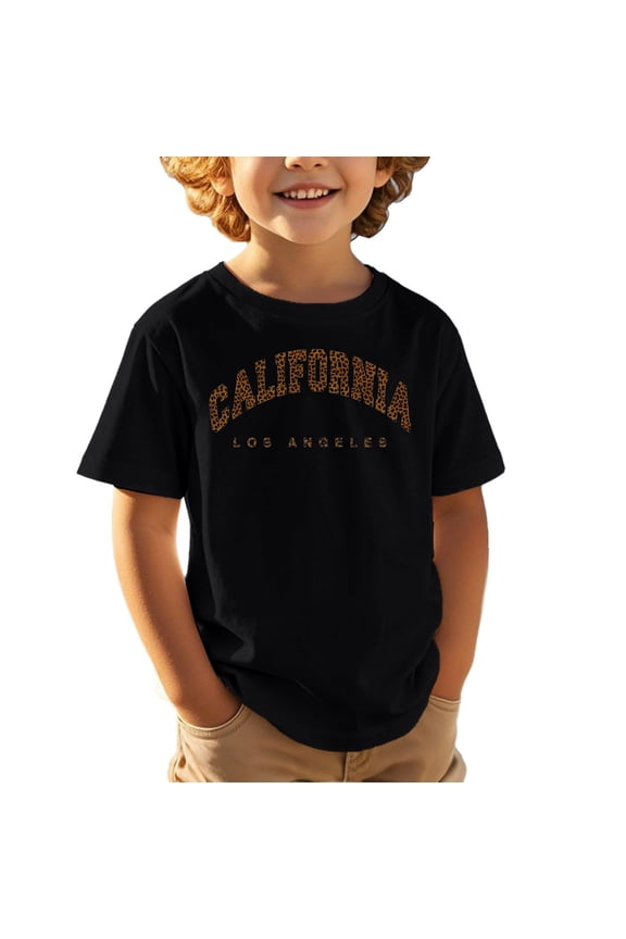 Boys Shirts Size 6 Crewneck Graphic T-Shirts Short Sleeve T Shirt Top Soft Preppy Tops Toddler Baby Boy Clothes