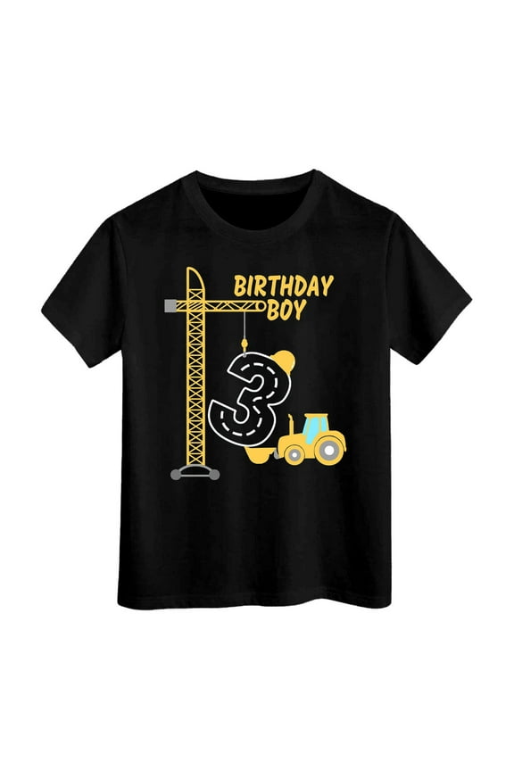 Boys T Shirts 5t Round Neck Letter Graphic Printed Short Sleeve T-Shirt Cotton Gentleman Tops Boys' Tops, Tees & Shirts