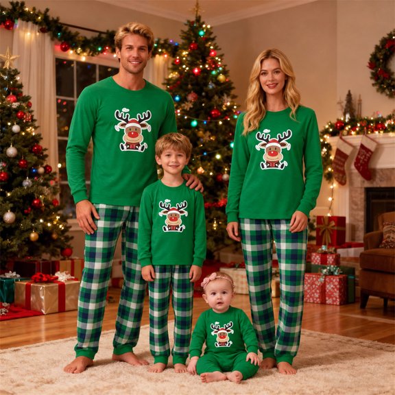 Miaoju Christmas Dad Pajama Set Christmas Family Matching Pajama Set Long Sleeve Top And Pants Matching Styles for The Whole Family Snug Fit Keeps You Warm All Night